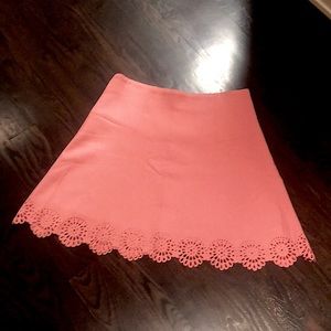 Loft - Lasercut a-line coral skirt.